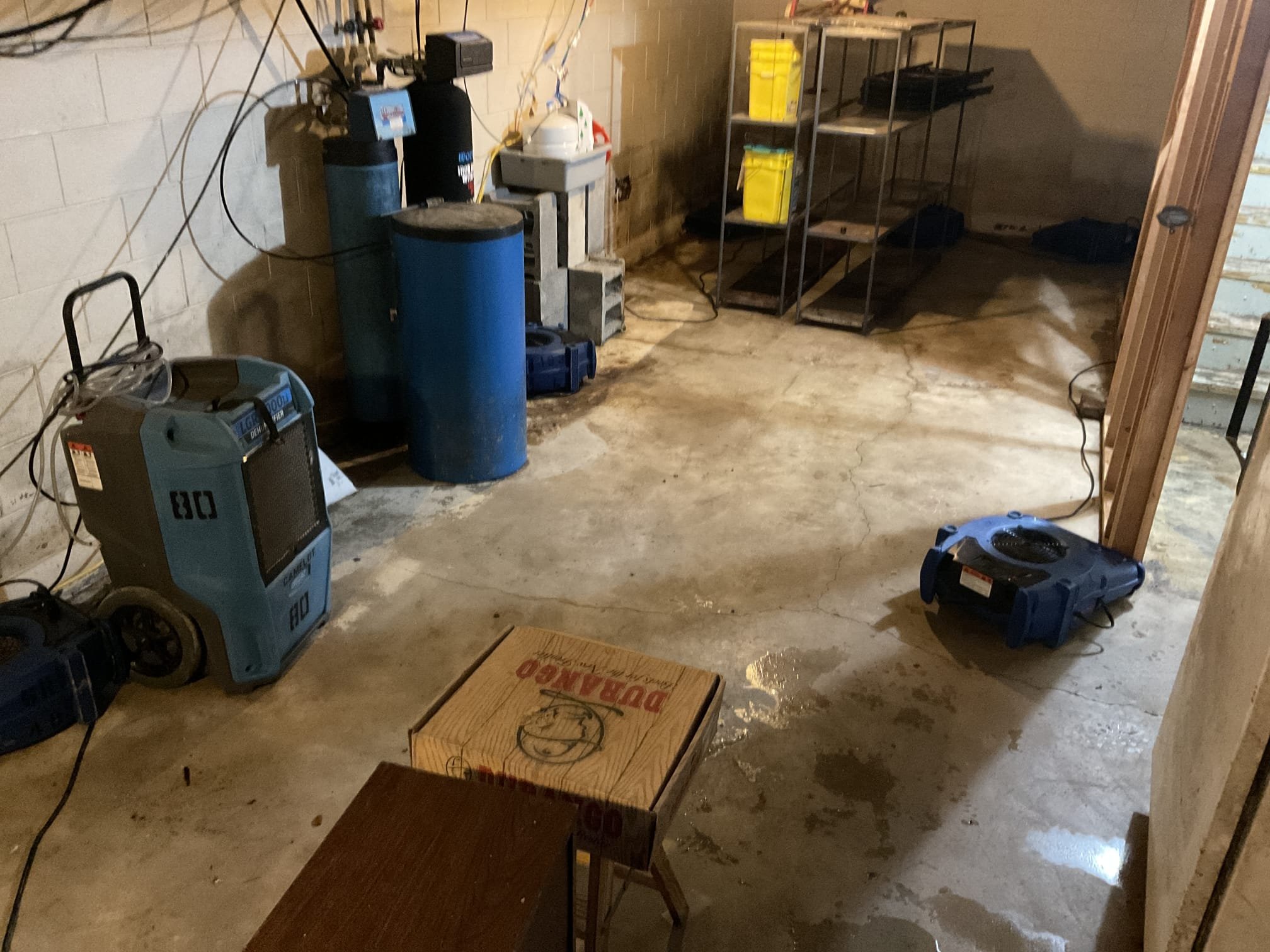 Dry out of laundry room in basement 