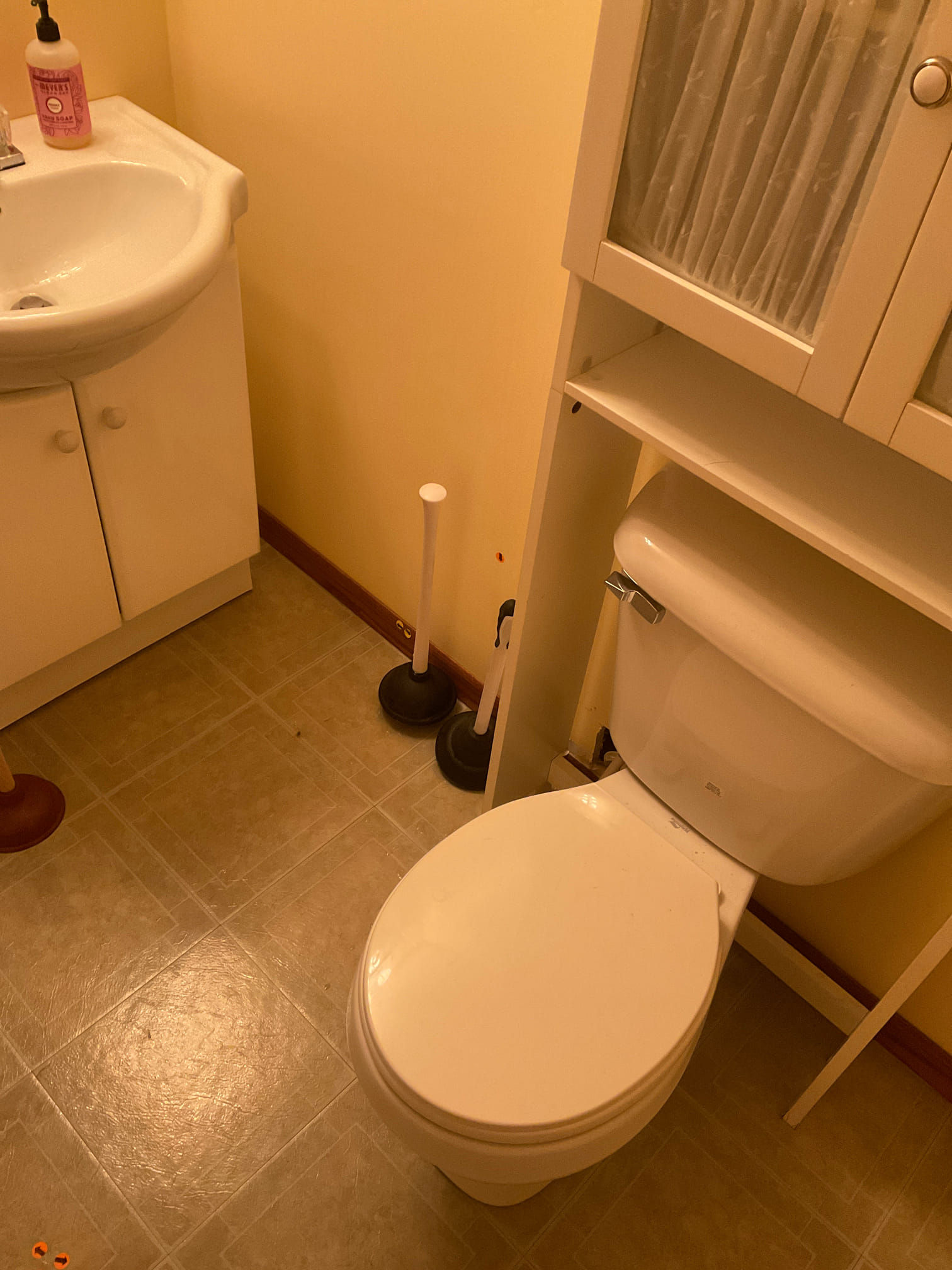Wet bathroom due to toilet overflow